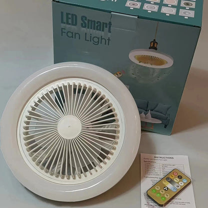 30W Silent 3 Speeds Ceiling Fan with Remote Control with Lighting Lamp E27 Converter Base for Bedroom Living Home