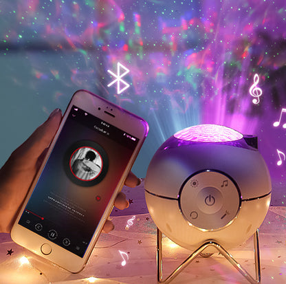 The New Projection Light Magic Light Atmosphere Light Can Rotate The Star Ball Space Ball Projector White