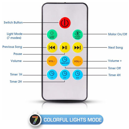 Ocean Wave Projector Light Led Night Lamp Music Player Remote Control USB Starry Projection Living Bedroom Party Decor Gifts